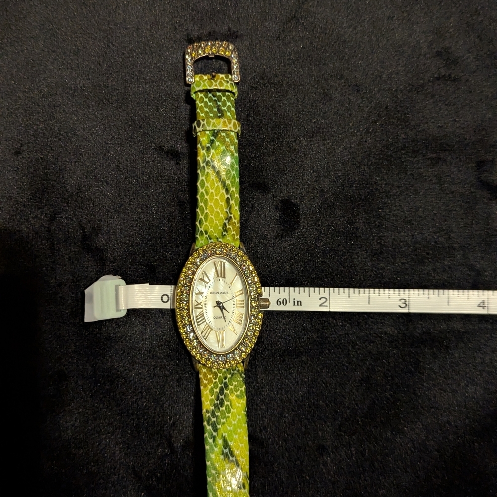 Heidi Daus Green Crystals & Snake Pattern Women's Watch - Picture 4 of 7